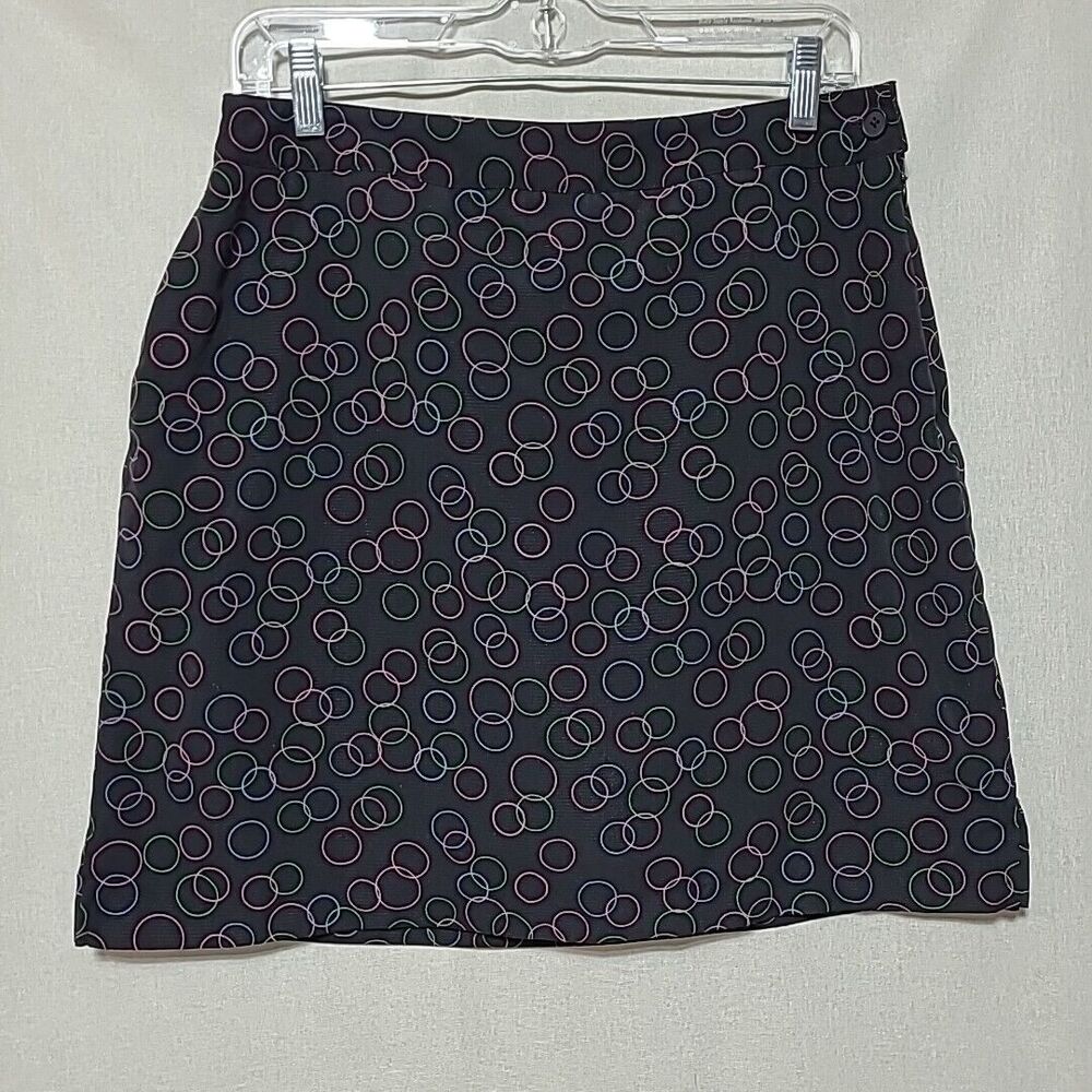 EP PRO GOLF TENNIS PICKLEBALL SKORT SIZE 8 Black Circles Side Zip